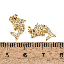 Brass Micro Pave Cubic Zirconia Pendants&nbsp;KK-L241-13G