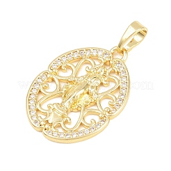 Religion Brass Micro Pave Clear Cubic Zirconia Pendants&nbsp;KK-D258-38G-04