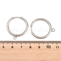 316ステンレススチール製ハギーフープピアス金具  カン付き  長持ちメッキ  ステンレス鋼色  25.5x2.5mm  穴：2.5mm  ピン：1mm&nbsp;EJEW-B158-01G-P