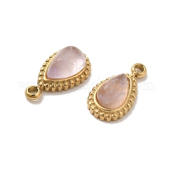 Natural Amethyst Teardrop Charms&nbsp;STAS-B074-04G-04