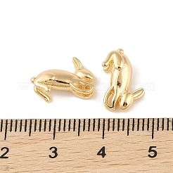真鍮製チャーム  カドミウムフリー＆ニッケルフリー＆鉛フリー  兎  18KGP本金メッキ  13x4.5x8.5mm  穴：3x1mm&nbsp;KK-Q816-38G
