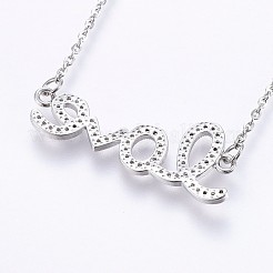 Brass Micro Pave Cubic Zirconia Pendant Necklaces&nbsp;NJEW-H486-15P