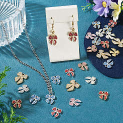32Pcs 8 Styles Alloy Rhinestone Pendants&nbsp;ALRI-TA0001-44