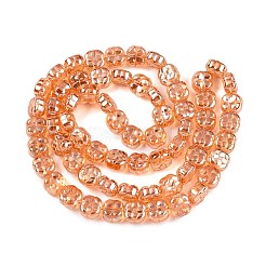 電気メッキガラスビーズセット  プラム  砂茶色  10x10x6mm  穴：0.9mm  約64~66個/連  24.69~25.87''（62.72~64.68センチメートル）&nbsp;EGLA-T021-06E