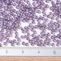 MIYUKIラウンドロカイユビーズ  日本製シードビーズ  （rr360)裏地付きライトアメジストab  11/0  2x1.3mm  穴：0.8mm  約5500個/50g&nbsp;SEED-X0054-RR0360