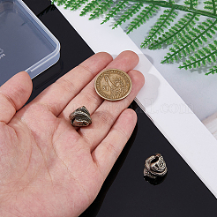 2Pcs Brass European Beads&nbsp;KK-FH0008-13AS