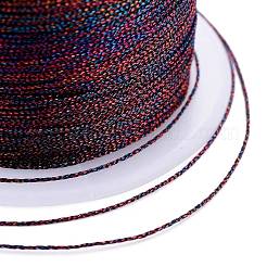 ポリエステル編組メタリック糸  DIYの編みこみのブレスレット作りと刺繡のために  カラフル  0.4mm  6プライ  約54.68ヤード（50m）/ロール&nbsp;OCOR-I007-B-25
