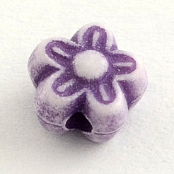 クラフトアクリルビーズ  花  ミックスカラー  7x4mm  穴：2mm  約4000個/500g&nbsp;MACR-Q153-M016