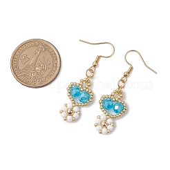 Handmade Glass Seed Beads Dangle Earrings&nbsp;EJEW-MZ00244-02