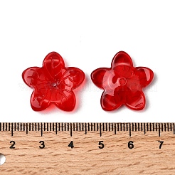 ガラスビーズ  スター  ファイヤーブリック  20.5x21.5x5.5mm  穴：1.6mm&nbsp;GLAA-D303-12E