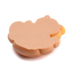 不透明樹脂模造食品デコデンカボション  犬と一緒にパン  サンゴ  27x27.5x9.5mm&nbsp;CRES-P026-D03