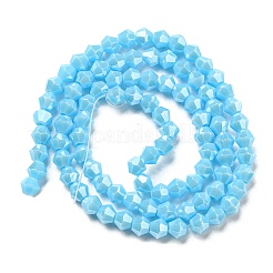 Opaque Solid Color Electroplate Glass Beads Strands&nbsp;GLAA-F029-P4mm-C12