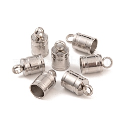 変色しにくいステンレススチールコードエンド  ステンレス鋼色  9.5x6mm  穴：2mm&nbsp;STAS-E020-3