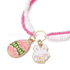 Easter Glass Seed Beads Braided Bead Bracelets&nbsp;BJEW-MZ00150-03