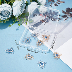 8Pcs 2 Colors Brass Micro Pave Cubic Zirconia Pendants&nbsp;KK-BBC0002-55
