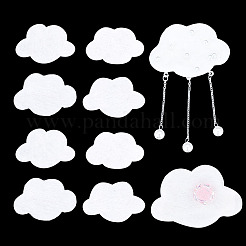 雲のウールフェルト装飾アクセサリー  髪用  ブローチアクセサリー  ホワイト  43x70.5x6.5~7mm&nbsp;DIY-WH0308-588B