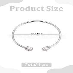 ステンレススチールバングル1個  男性用トルクバングル  ステンレス鋼色  内径：2-3/8インチ（6cm）&nbsp;BJEW-LP0001-43
