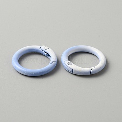 Gradient Color Zinc Alloy Spring Gate Rings&nbsp;PALLOY-WH0001-82J