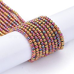 電気メッキガラスビーズセット  フルメッキ  ラウンド  パープルメッキ  2.5mm  穴：0.7mm  約177個/連  14.09インチ（35.8cm）&nbsp;EGLA-K014-A-FP09