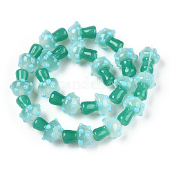 手作りランプワークビーズ  キノコ  甘露  15~16.5x11.5~13mm  穴：2mm&nbsp;X1-LAMP-N024-09F