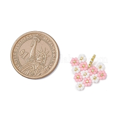 4Pcs MIYUKI Glass Seed Beaded Heart with Flower Pendants&nbsp;PALLOY-MZ01113