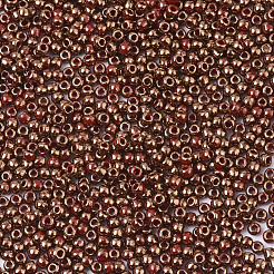 TOHOラウンドシードビーズ  11/0  日本製シードビーズ  （1708)つの金色の大理石の赤  11/0  2x1.5mm  穴：0.5mm  約20000個/袋  100 G /袋&nbsp;SEED-R049-1708