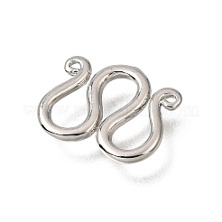 真鍮製のM字型留め具  ラックめっき  プラチナ  10x12x1.5mm&nbsp;LS-KK-CBA0DF0-14B-P