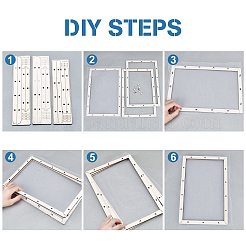バスウッド組み立て製紙フレーム  ガーゼで  長方形  パパイヤホイップ  300x200mm&nbsp;DIY-WH0016-17