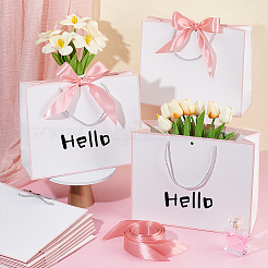24Pcs Rectangle Paper Gift Storage Handle Bags with Ribbons&nbsp;ABAG-WA0001-23