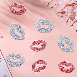 12Pcs 2 Colors Lip Hotfix Resin Rhinestone (Hot Melt Adhesive On The Back)&nbsp;DIY-GF0011-60
