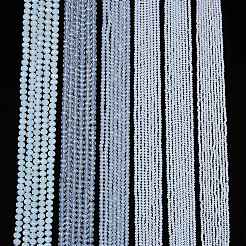 ガラスビーズ連売り  イミテーション翡翠  多面カット  ロンデル  透明  6x5mm  穴：1mm  約80~85個/連  38~40cm&nbsp;LS-EGLA-A044-J6mm-D06