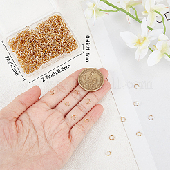 304ステンレススチールオープン丸カン1000個  DIYジュエリークラフトおよびキーホルダーアクセサリー用の金属コネクター  24KGP本金メッキ  21ゲージ  5x0.7mm&nbsp;STAS-BBC0002-99