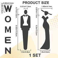 2Pcs 2 Styles Acrylic Bathroom Sign Stickers&nbsp;DIY-GF0010-50C