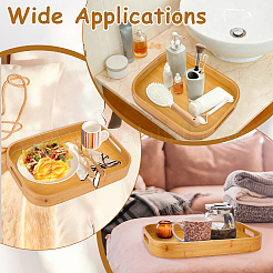 4Pcs 2 Styles Bamboo Serving Tray&nbsp;AJEW-WA0002-11