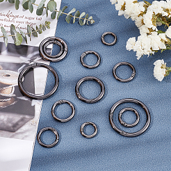 20Pcs 5 Style Alloy Spring Gate Ring&nbsp;PALLOY-PH0001-72B