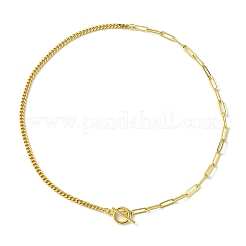 Brass Curb & Paperclip Chain Necklaces with Toggle Clasps&nbsp;NJEW-JN04609