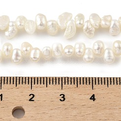 天然養殖淡水パールビーズ連売り  トップ掘削  ナゲット  グレード5a+  古いレース  3~4mm  穴：0.5mm  約66個/連  8.27インチ（21cm）&nbsp;PEAR-A006-14