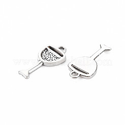 合金のチベット風チャーム  カドミウムフリー＆鉛フリー  カップ  アンティークシルバー  19.5x9.5x1.5mm  穴：1.5mm  約1800個/1000g&nbsp;TIBEP-N011-009