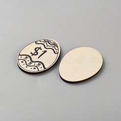 イースターをテーマにした子供向けDIYバスウッド報酬トークン35個  卵  50x38x3mm&nbsp;AJEW-WH0070-53A