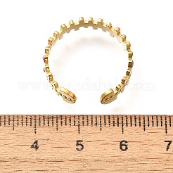 女性用304ステンレススチールエナメルオープンカフリング  18KGP本金メッキ  カラフル  6mm  調整可能&nbsp;RJEW-R012-05G