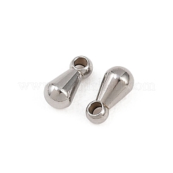 ステンレススチールチャーム201個  ティアドロップ  ステンレス鋼色  6x3mm  穴：1mm&nbsp;STAS-P437-01B-P