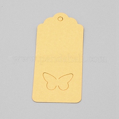 ディスプレイアクセサリー台紙  蝶の模様  ゴールド  9x4cm  穴：4mm  100個/セット&nbsp;CDIS-WH0015-15F