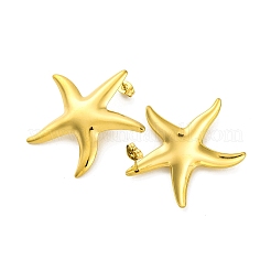 Ion Plating(IP) 304 Stainless Steel Starfish Stud Earrings&nbsp;EJEW-K295-16G
