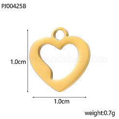 Heart Charms 304 Stainless Steel Pendants&nbsp;STAS-OY004-47G