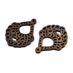 ウォールナットウッドペンダント  ココナッツブラウン  39x29x3mm  穴：2mm&nbsp;WOOD-A025-13