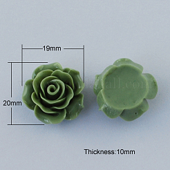 樹脂カボション  花  ミックスカラー  20x19x10mm&nbsp;CRES-B2020-M