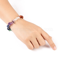 チャクラジュエリー  チップナチュラルジェムストーンビーズストレッチブレスレット  内径：1-7/8インチ（4.7cm）  ビーズ：5~8x5~8mm&nbsp;BJEW-JB05535