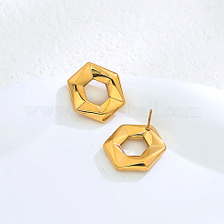 Stainless Steel Hollow Hexagon Stud Earrings&nbsp;FX5450