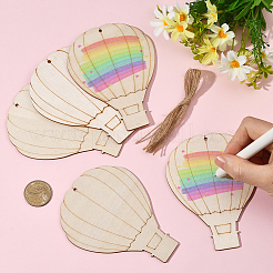 20Pcs Hot Air Balloon Unfinished Blank Wooden Pendants for Christmas Painting Arts&nbsp;NJEW-SP0001-15