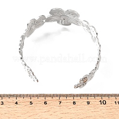 25mm 304ステンレススチール製中空フラワーカフバングル（女性用）  変色なし  ステンレス鋼色  内径：2.13インチ（5.4cm）&nbsp;SA-CBAB767-30P